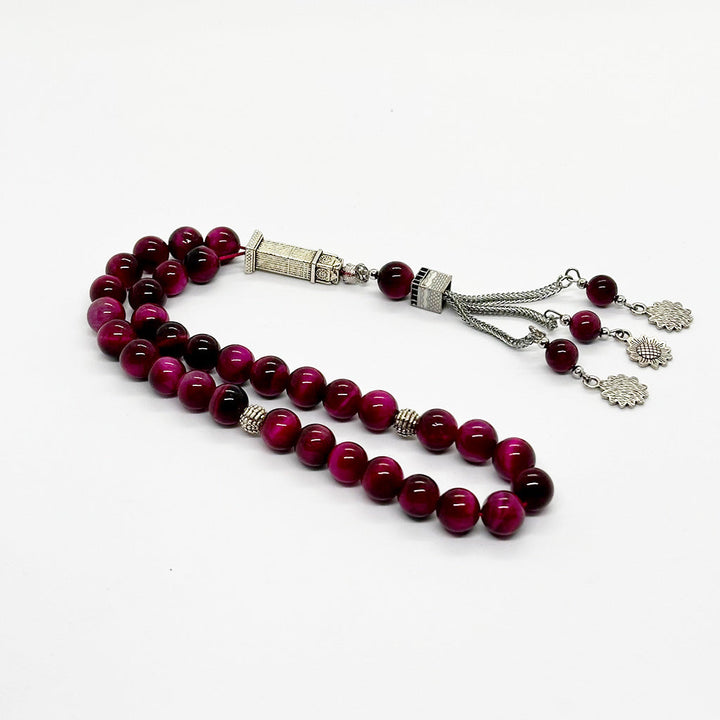 حجر عين النمر نبيتي غامق 10 ملي 33 حبايه