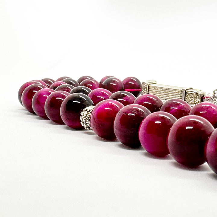 حجر عين النمر نبيتي غامق 10 ملي 33 حبايه