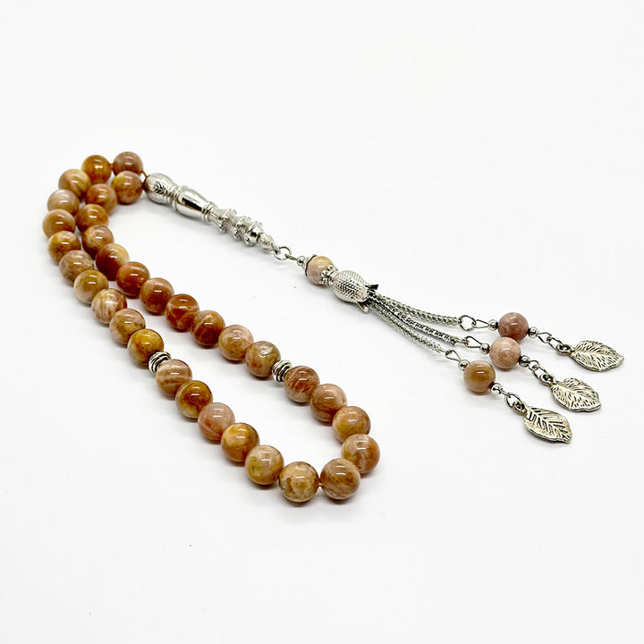 حجر مرجان الاحفوري 33 خرزة 10 ملي